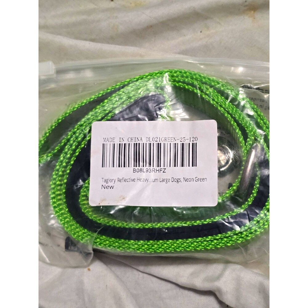Taglory Reflective Nylon Standard Dog Leash for Large Dogs, Neon Green